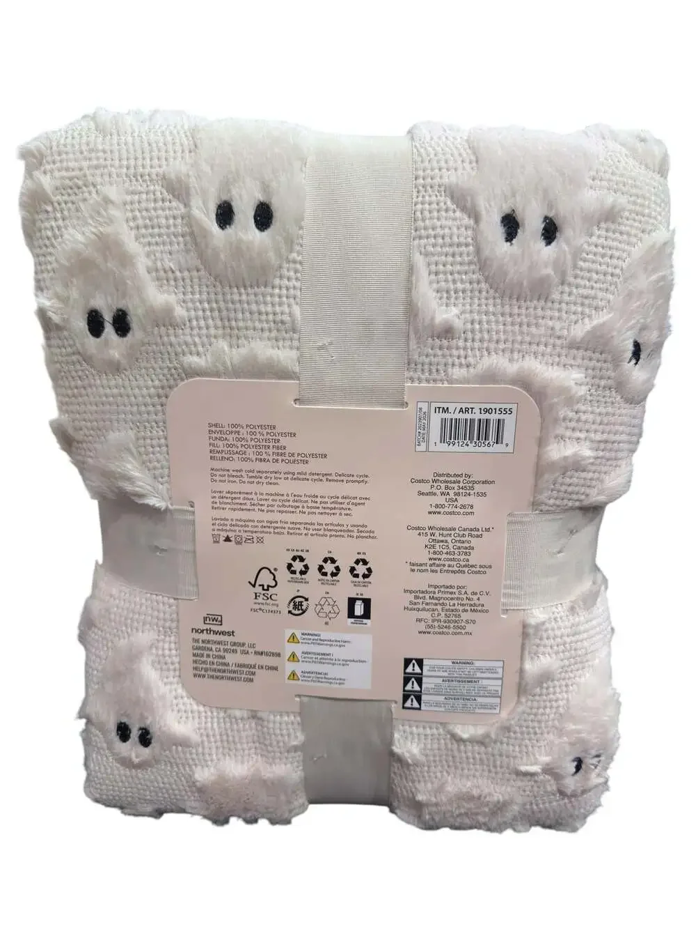 TikTok Viral Halloween Faux Fur Throw Blanket Lot of 3 Ghost, Cat ,Pumpkin.